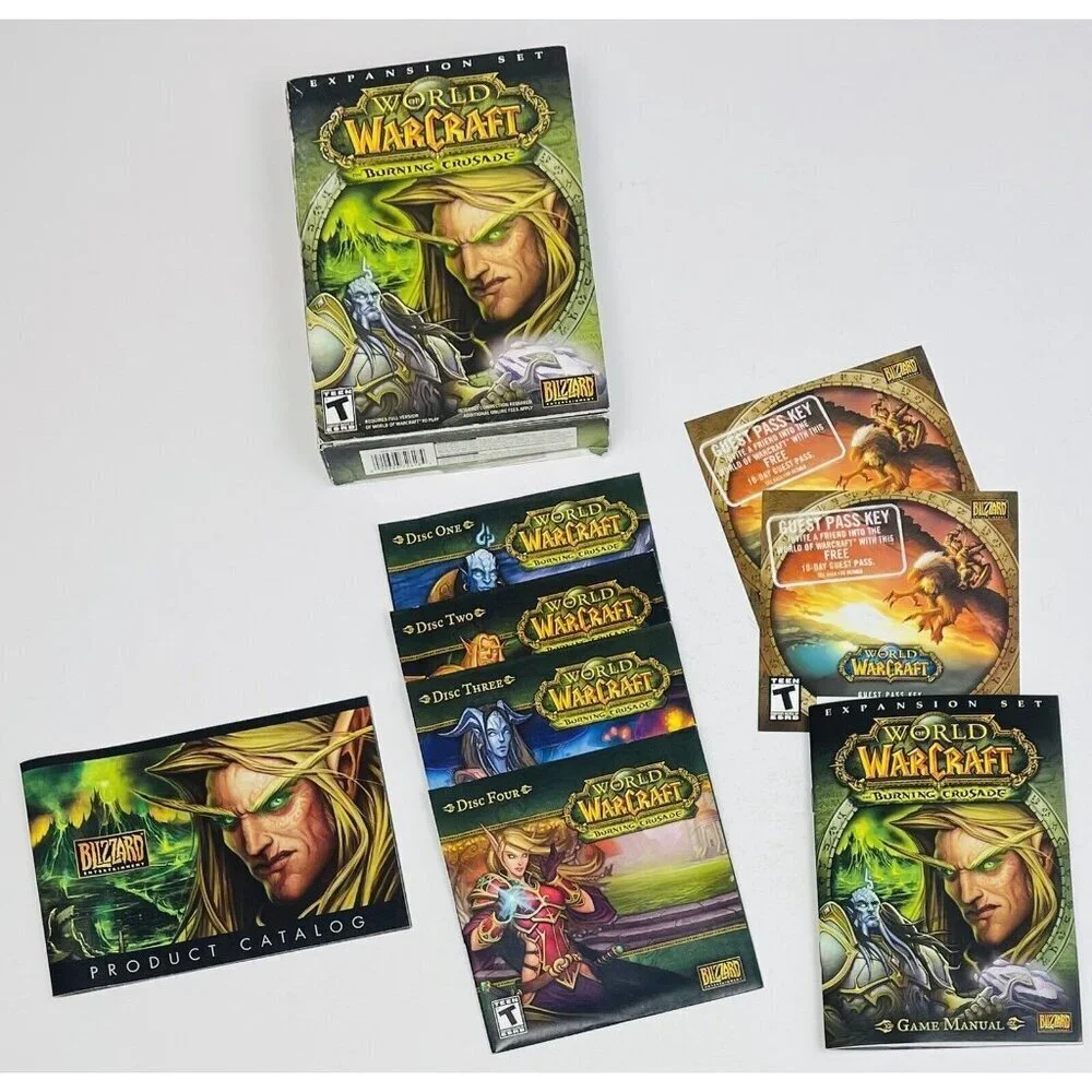 Lot 2 PC Computer Games Warlock & World of Warcraft Burning Crusade Expansion